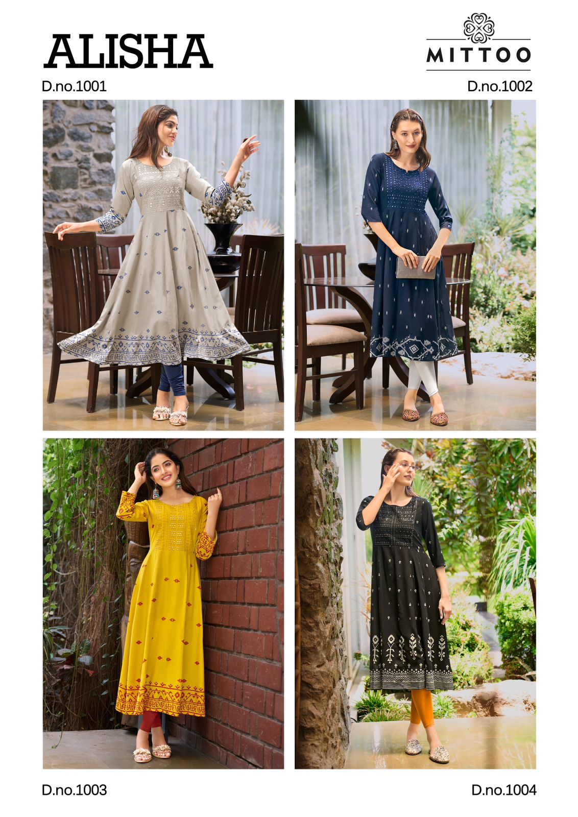 Alisha By Mittoo Rayon Printed Frock Style Designer Kurtis Wholesale 
